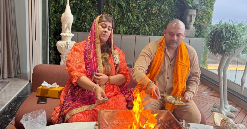 Power Couple Shri Nitin Tiwari and Shrimati Reena TiwariReaffirm Sanatan Dharma Values on Anniversary